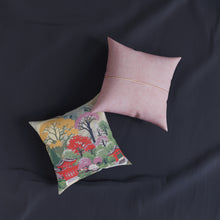 Load image into Gallery viewer, Square Pillow - Pink Back/Asian Garden Front