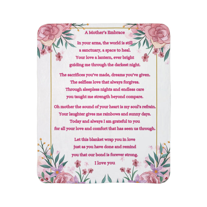 Mother's Embrace Fleece Sherpa Blanket - Cozy Gift for Moms