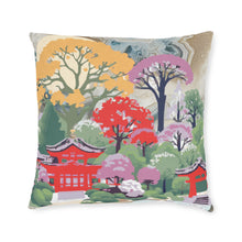 Load image into Gallery viewer, Square Pillow - Pink Back/Asian Garden Front