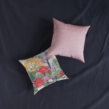 Load image into Gallery viewer, Square Pillow - Pink Back/Asian Garden Front