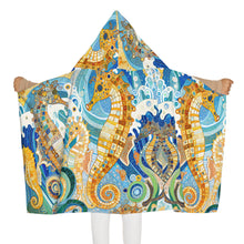 Load image into Gallery viewer, Seahorse Youth Hooded Towel - Bath or Beach