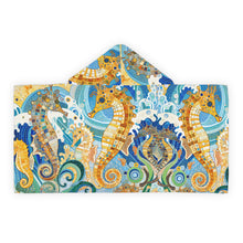 Load image into Gallery viewer, Seahorse Youth Hooded Towel - Bath or Beach