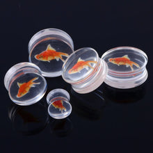 Load image into Gallery viewer, Gold Fish Liquid Acrylic Ear Gauges