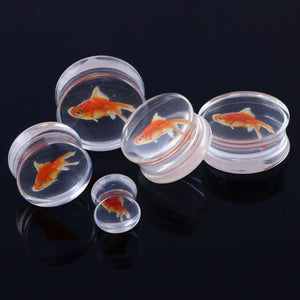 Gold Fish Liquid Acrylic Ear Gauges