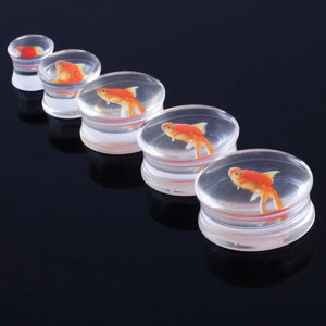 Gold Fish Liquid Acrylic Ear Gauges