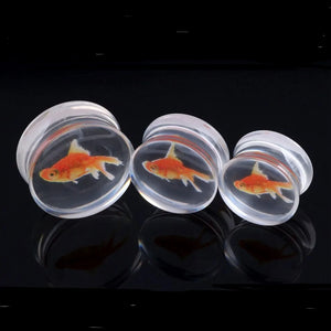 Gold Fish Liquid Acrylic Ear Gauges