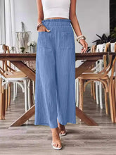 Load image into Gallery viewer, Pocketed Elastic Waist Wide Leg Pants