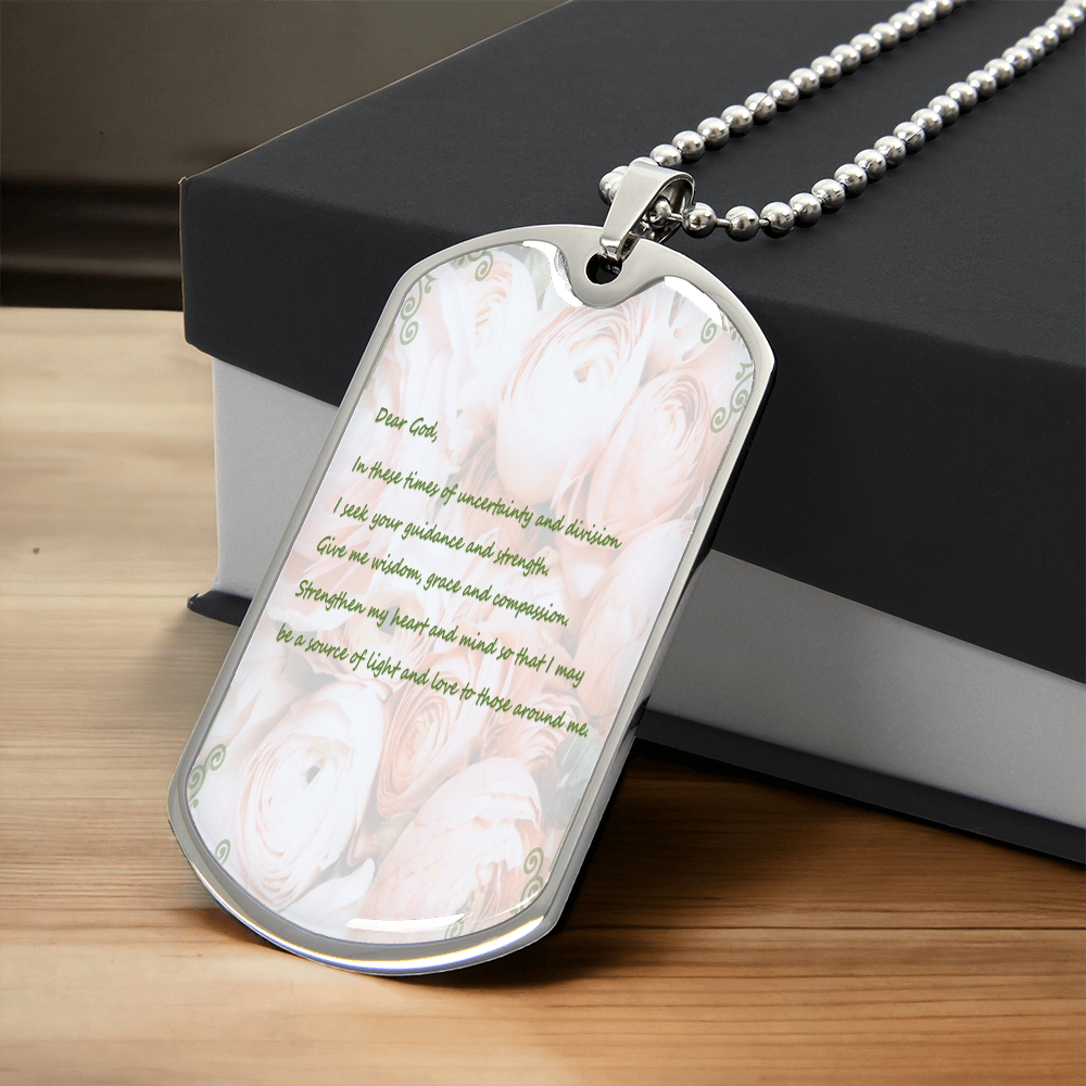 Dear God Dog Tag Necklace