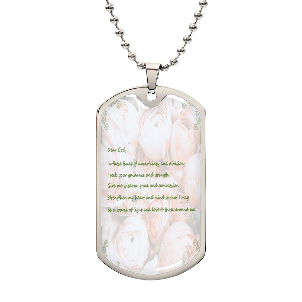 Dear God Dog Tag Necklace