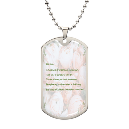 Dear God Dog Tag Necklace