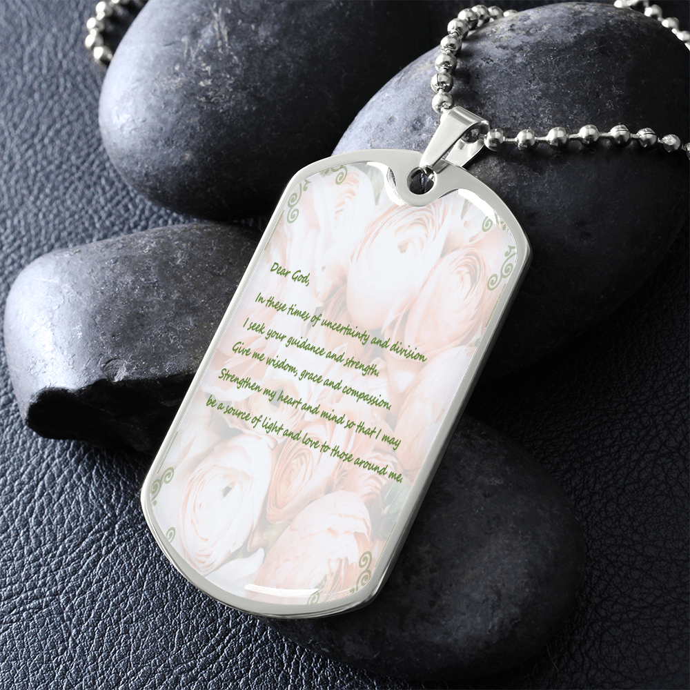 Dear God Dog Tag Necklace