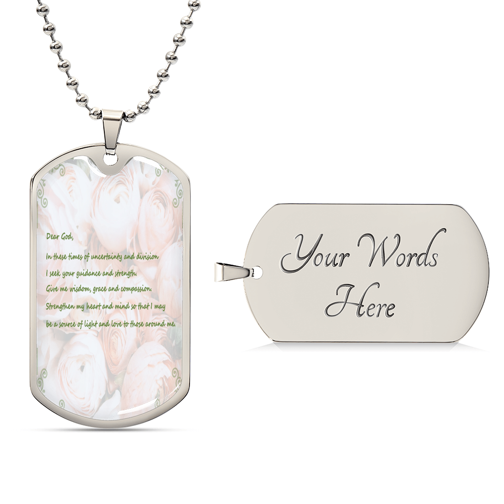 Dear God Dog Tag Necklace