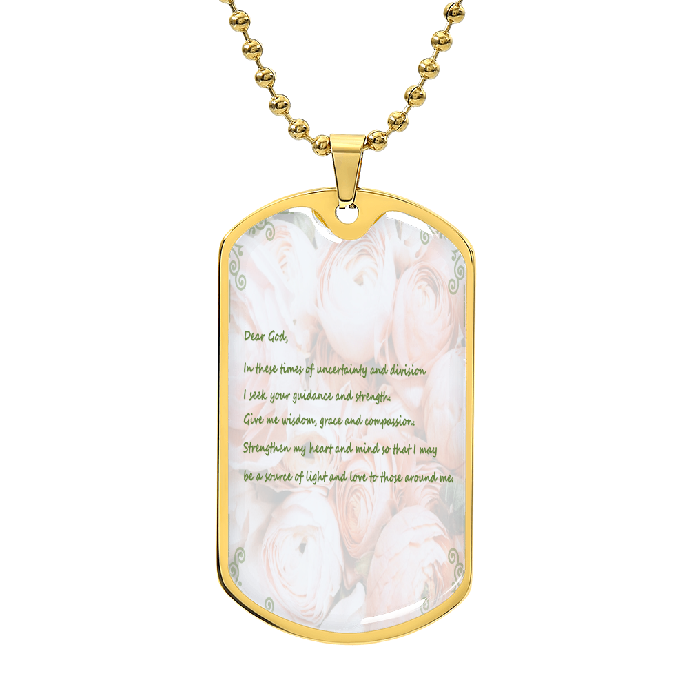 Dear God Dog Tag Necklace