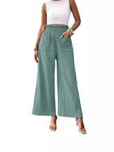 Load image into Gallery viewer, Pocketed Elastic Waist Wide Leg Pants