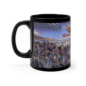 Black mug 11oz Nightfall in the Lupines