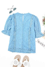 Load image into Gallery viewer, Lace V-Neck Flounce Sleeve Top