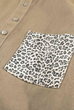 Load image into Gallery viewer, Double Take Leopard Contrast Denim Top