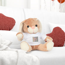 Load image into Gallery viewer, Plush Bunny Sand Colored with White T-Shirt says &quot;Just Remember This I Love You&quot;