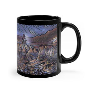 Black mug 11oz Nightfall in the Lupines