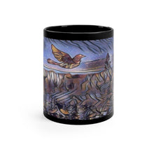 Load image into Gallery viewer, Black mug 11oz Nightfall in the Lupines