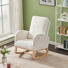 Load image into Gallery viewer, Rocking Chair Mid-Century Modern Rocking Armchair Upholstered Tall Back Accent Glider Rocker