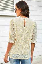 Load image into Gallery viewer, Lace V-Neck Flounce Sleeve Top