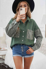 Load image into Gallery viewer, Double Take Leopard Contrast Denim Top