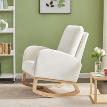 Load image into Gallery viewer, Rocking Chair Mid-Century Modern Rocking Armchair Upholstered Tall Back Accent Glider Rocker