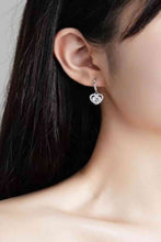 Load image into Gallery viewer, 2 Carat Moissanite Platinum-Plated Heart Drop Earrings