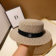 Load image into Gallery viewer, Round Flat Top Straw Hat Fabulous Quality