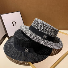 Load image into Gallery viewer, Round Flat Top Straw Hat Fabulous Quality